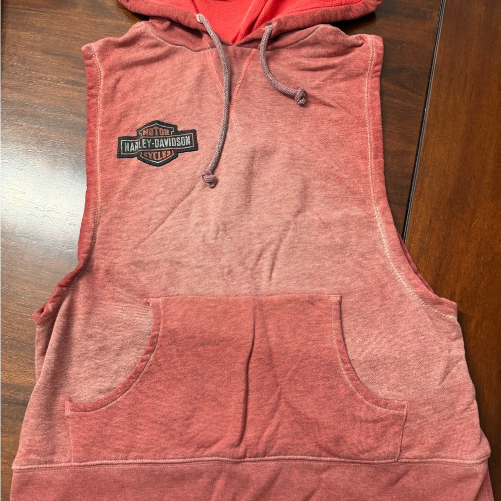 Harley-Davidson Faded Red Hooded Sleeveless Tank
